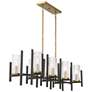 5_Midland 16" Wide Black and Brass 6-Light Linear Chandelier more views