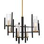 Thumbnail1 of Midland 28"W Matte Black with Warm Brass 6-Light Chandelier