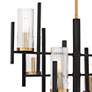 Thumbnail2 of Midland 28"W Matte Black with Warm Brass 6-Light Chandelier more views