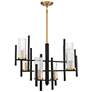 Thumbnail3 of Midland 28"W Matte Black with Warm Brass 6-Light Chandelier more views