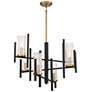 Thumbnail4 of Midland 28"W Matte Black with Warm Brass 6-Light Chandelier more views