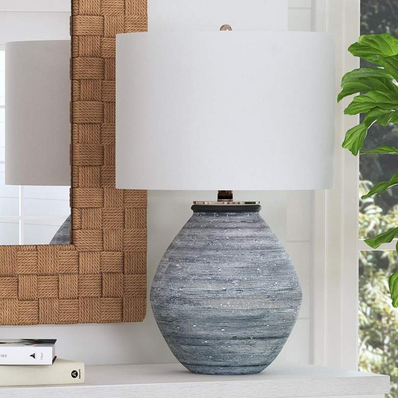 Image 1 Midlands 26" High Blue Table Lamp