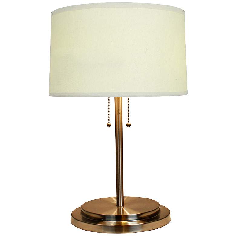 Image 1 Midlothian Brushed Steel Dual-Light Modern Table Lamp
