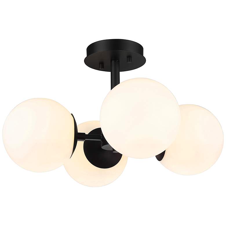 Image 3 Midnetic 18" Wide Matte Black 4-Light Ceiling Light