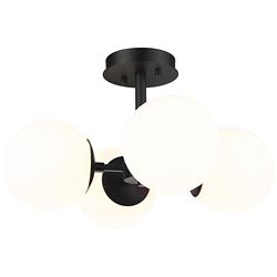 Midnetic 18" Wide Matte Black 4-Light Ceiling Light