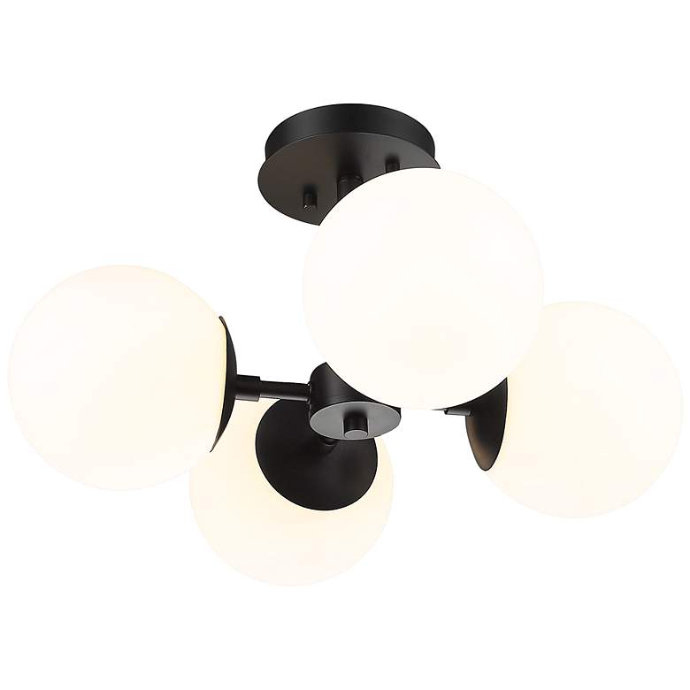 Image 6 Midnetic 18" Wide Matte Black 4-Light Ceiling Light more views