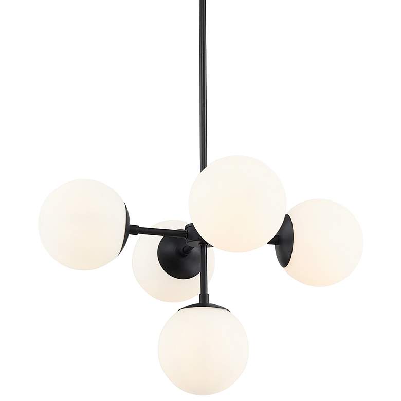 Image 3 Midnetic 22 1/4" Wide Matte Black 5-Light Pendant