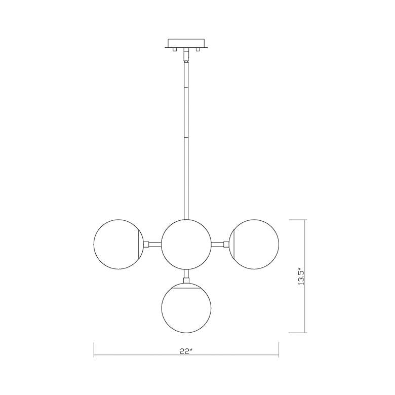 Image 7 Midnetic 22 1/4" Wide Matte Black 5-Light Pendant more views