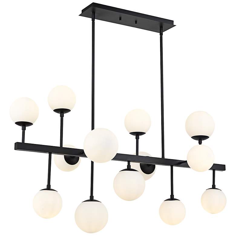 Image 2 Midnetic 45 1/2" Wide Matte Black 13-Light Linear Chandelier