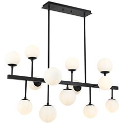 Midnetic 45 1/2" Wide Matte Black 13-Light Linear Chandelier