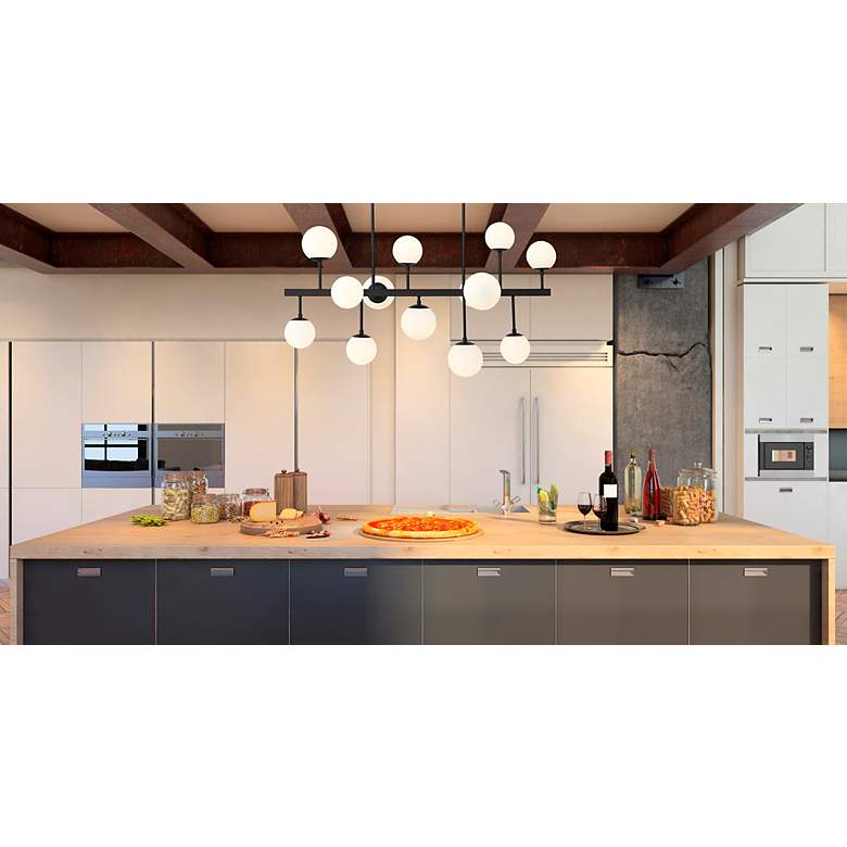 Image 4 Midnetic 45 1/2" Wide Matte Black 13-Light Linear Chandelier more views
