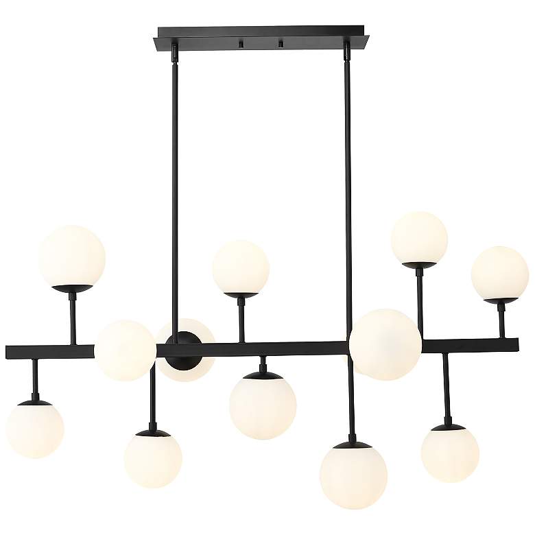 Image 5 Midnetic 45 1/2" Wide Matte Black 13-Light Linear Chandelier more views