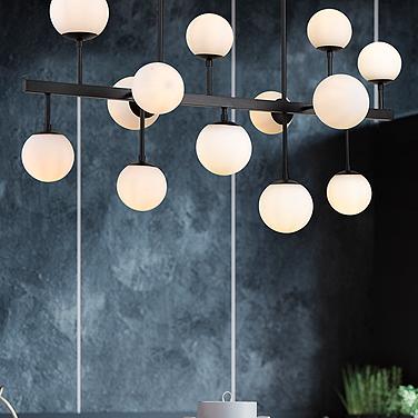Midnetic 45 1/2" Wide Matte Black 13-Light Linear Chandelier