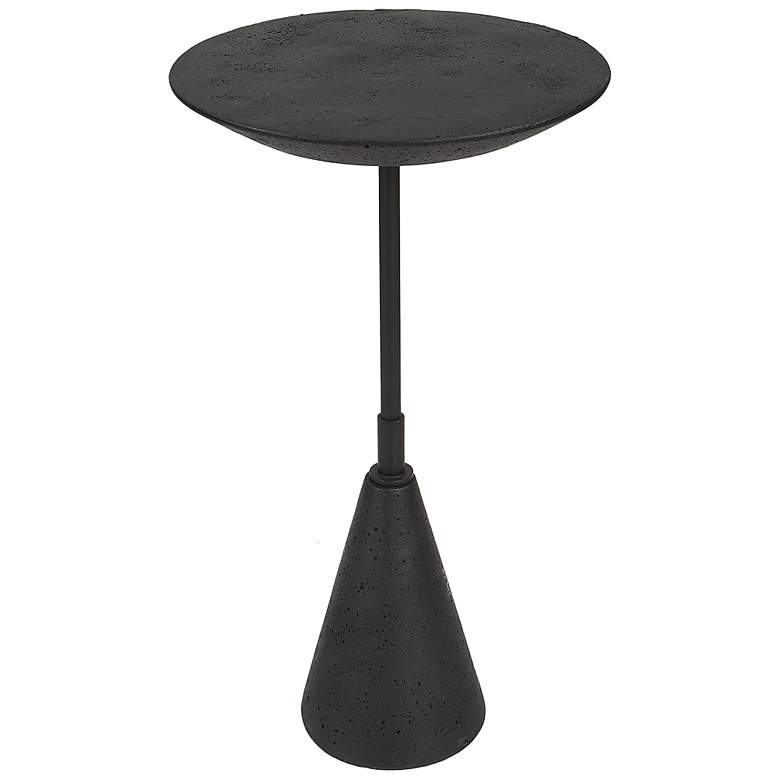 Image 2 Midnight 12 1/2" Wide Black Stone Round Accent Table