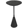 Midnight 12 1/2" Wide Black Stone Round Accent Table