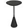 Midnight 12 1/2" Wide Black Stone Round Accent Table