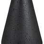 3_Midnight 12 1/2" Wide Black Stone Round Accent Table more views