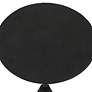 4_Midnight 12 1/2" Wide Black Stone Round Accent Table more views