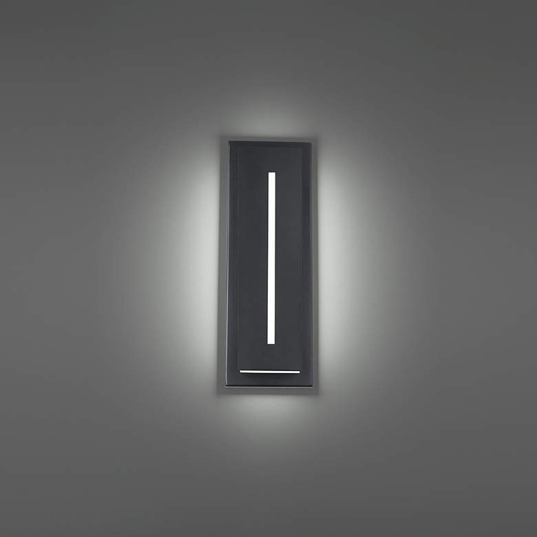 Image 4 Midnight 16"H x 5.5"W 1-Light Outdoor Wall Light in Black more views