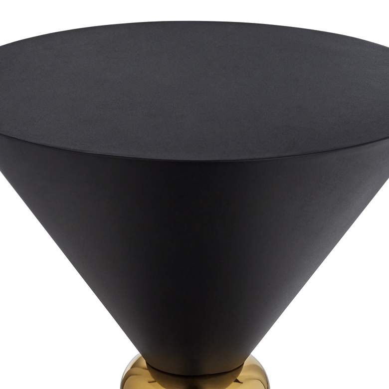 Image 3 Midnight 17 3/4" Wide Black and Gold Metal Hourglass Side Table more views