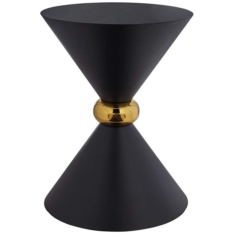 Image 5 Midnight 17 3/4" Wide Black and Gold Metal Hourglass Side Table more views