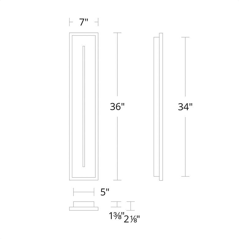 Image 6 Midnight 36" High Black 3000K LED Outdoor Wall Light more views