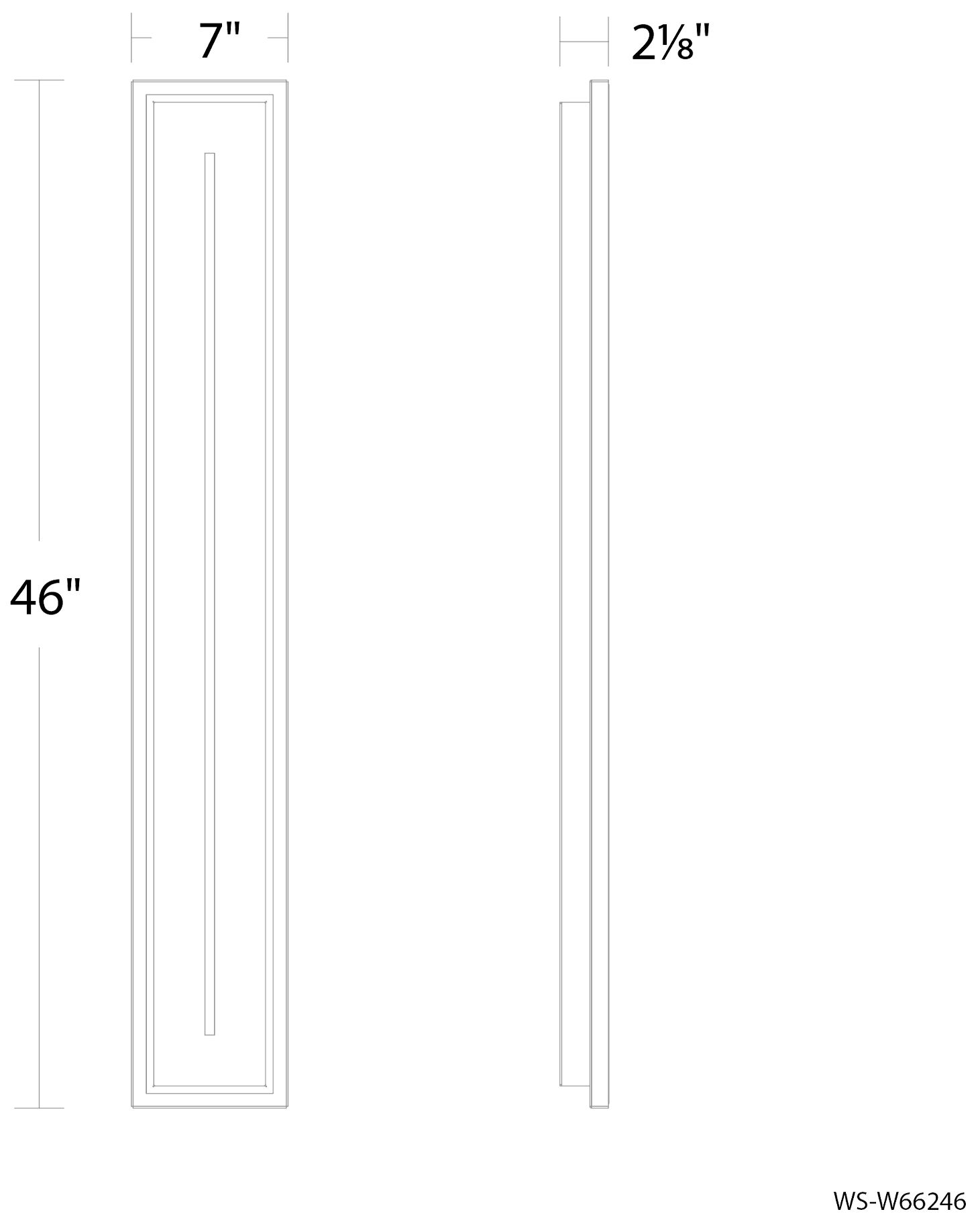 Image 3 Midnight 46"H x 7"W 1-Light Outdoor Wall Light in Black more views