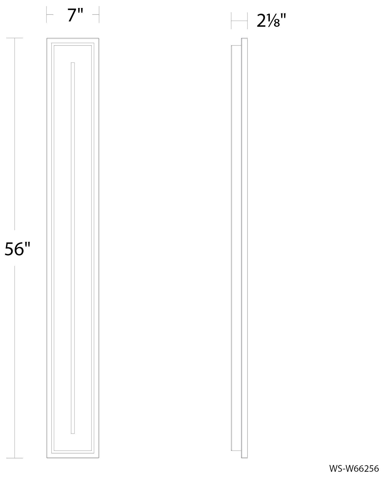 Image 3 Midnight 56"H x 7"W 1-Light Outdoor Wall Light in Black more views