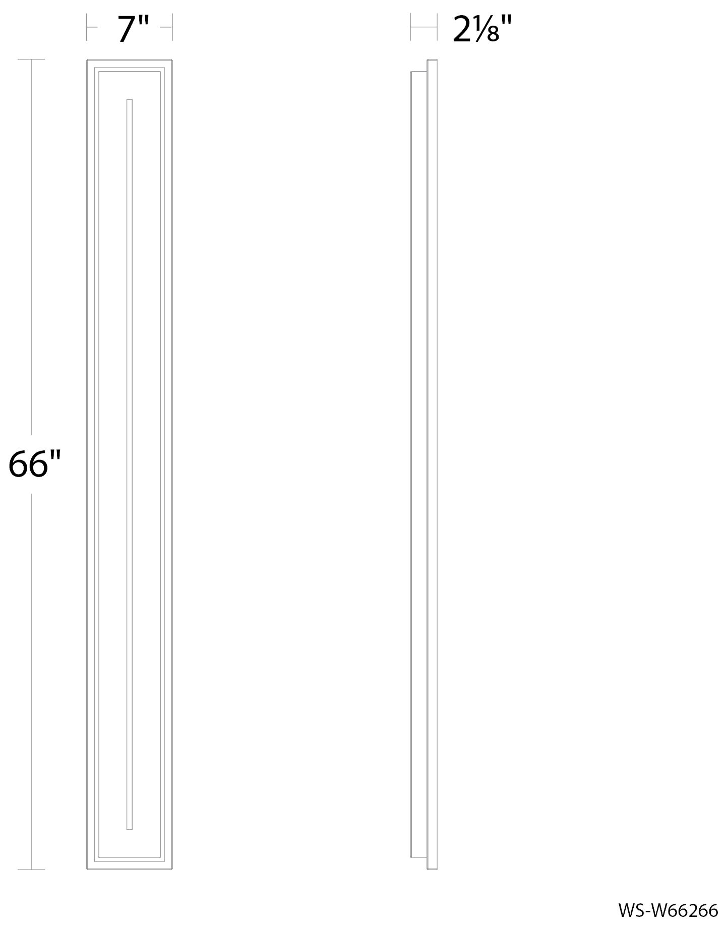 Image 3 Midnight 66"H x 7"W 1-Light Outdoor Wall Light in Black more views