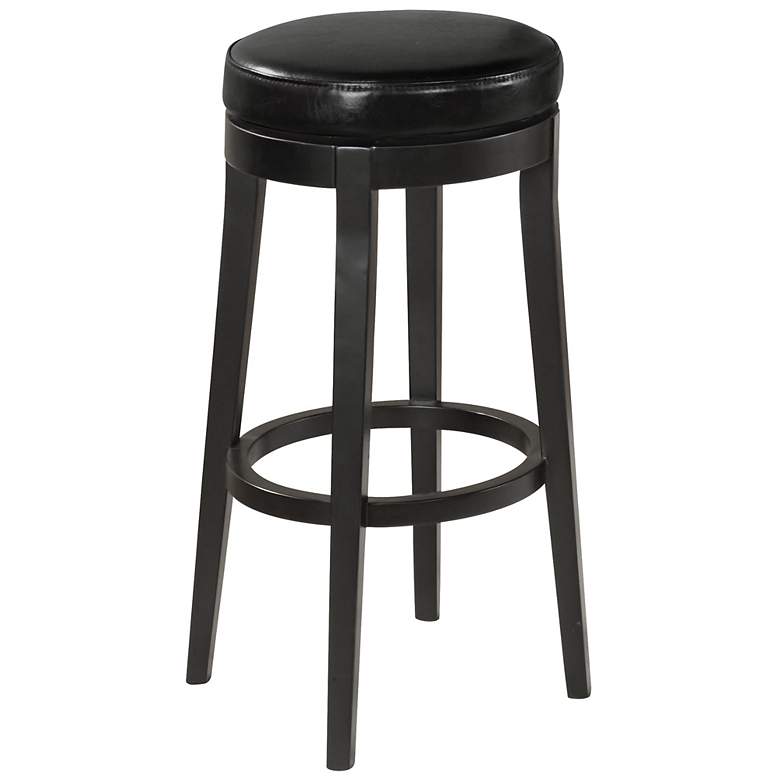 Image 1 Midnight Black Faux Leather 26 inch High Counter Stool