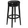 Midnight Black Faux Leather 26" High Counter Stool