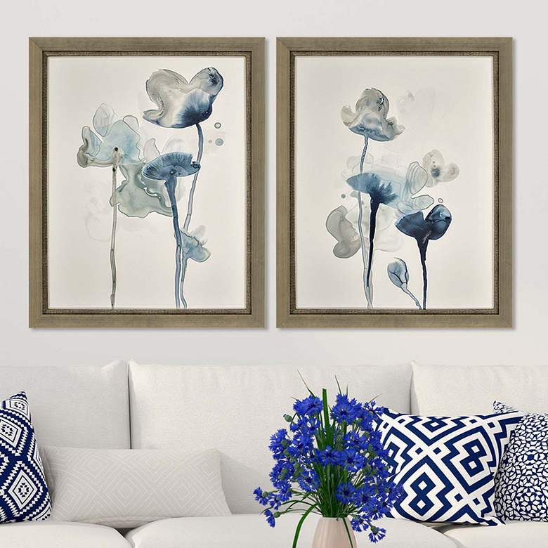 Image 1 Midnight Blossom II 26"W x 32"H Framed Art Set of 2