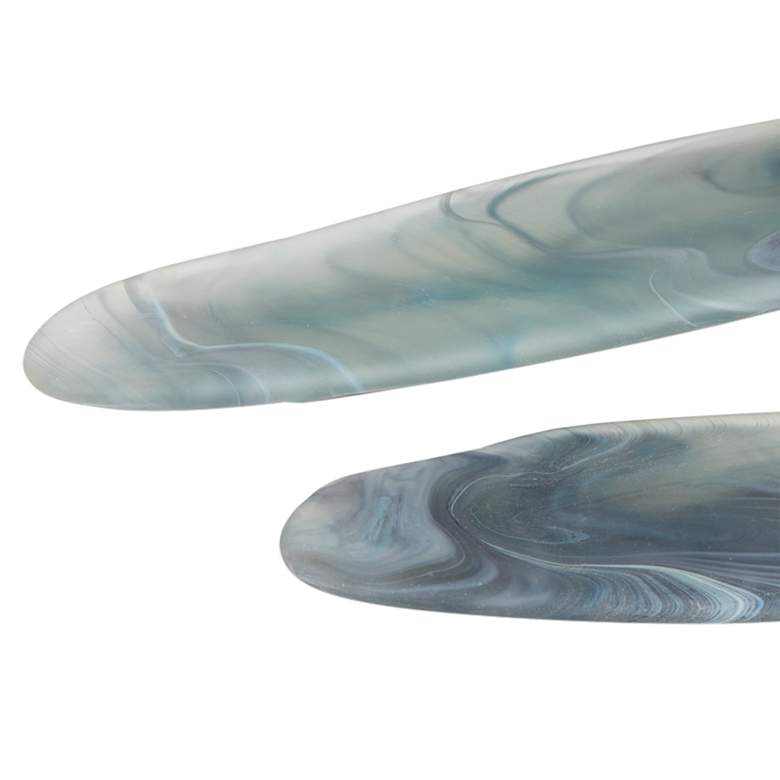 Image 2 Midnight Blue and Frosted Glass Decorative Trays Set of 2 more views