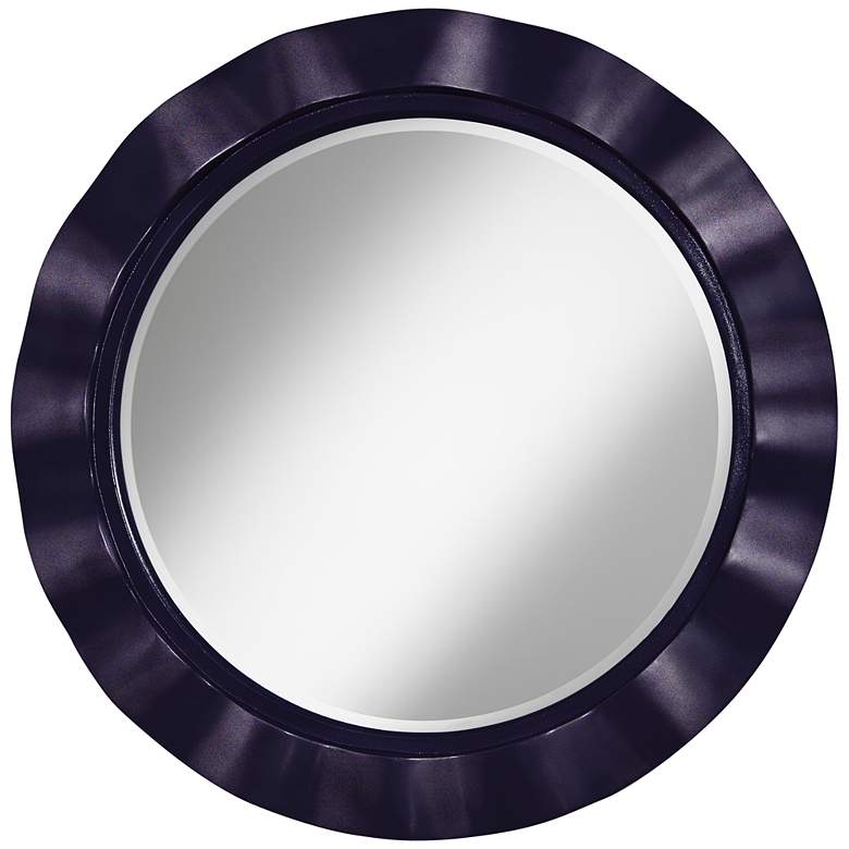 Image 1 Midnight Blue Metallic 32 inch Round Brezza Wall Mirror