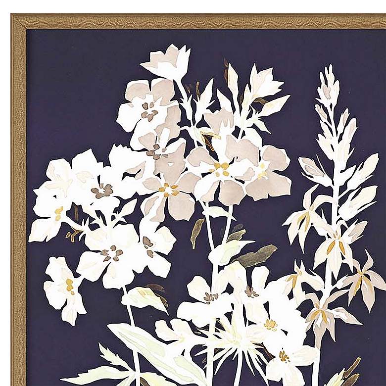 Image 3 Midnight Florals 17" High 4-Piece Framed Giclee Wall Art Set more views
