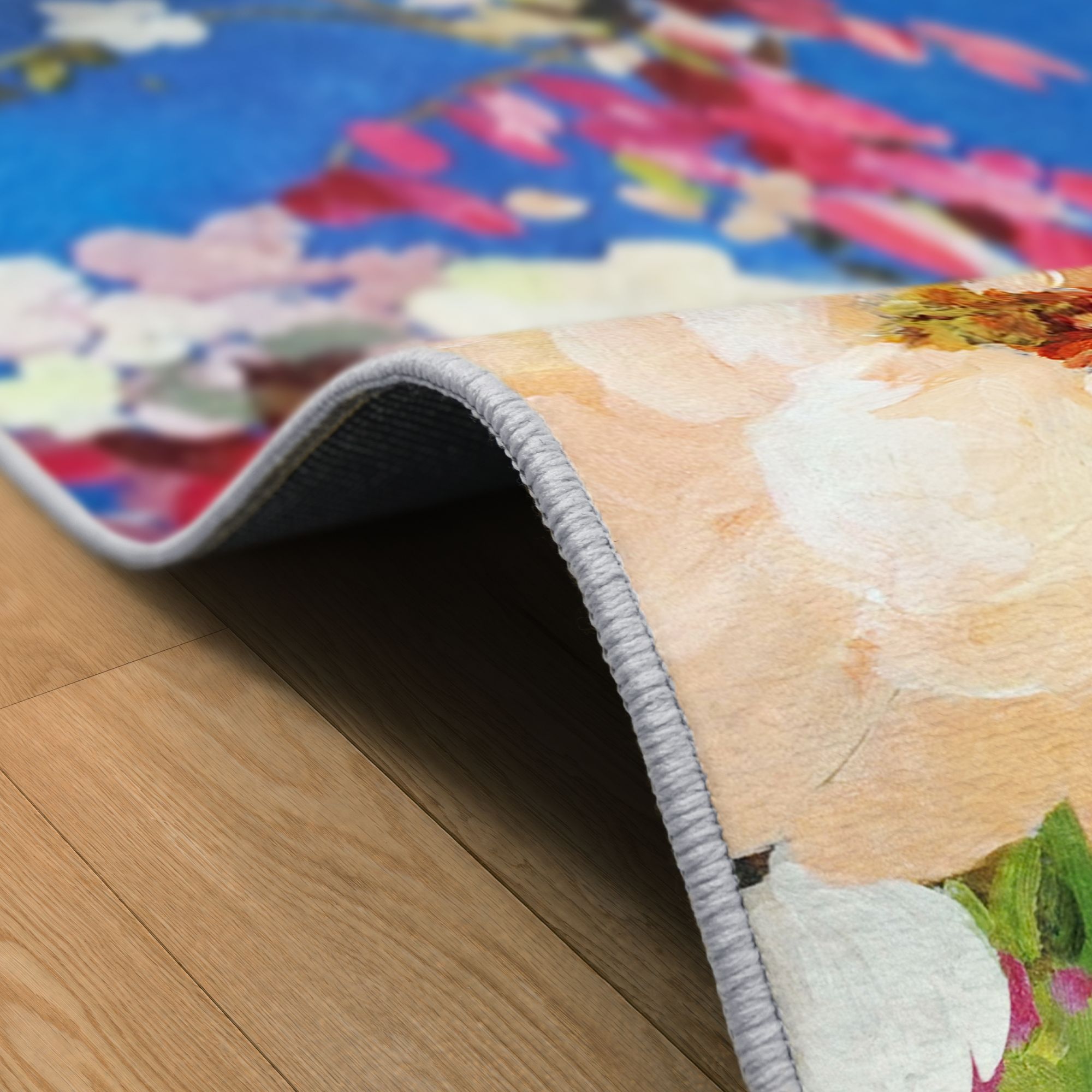 Image 6 Midnight Flowers I 5'x8'Hand Washable power-loomed Art Area Rug more views