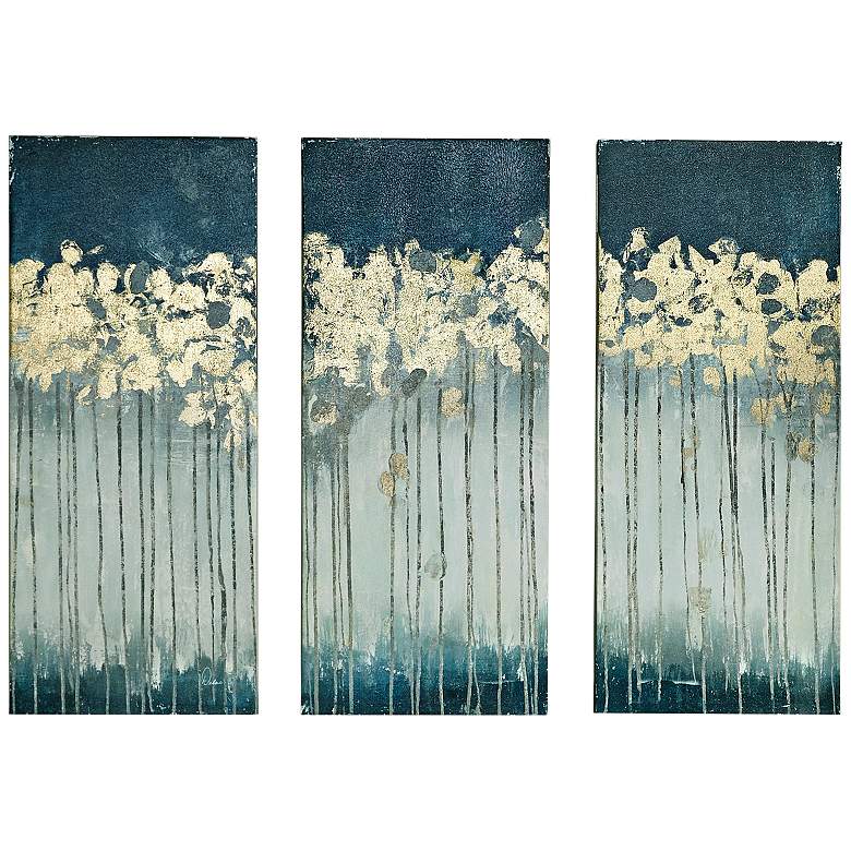Image 2 Midnight Forest 35 inchH Triptych 3-Piece Canvas Wall Art Set