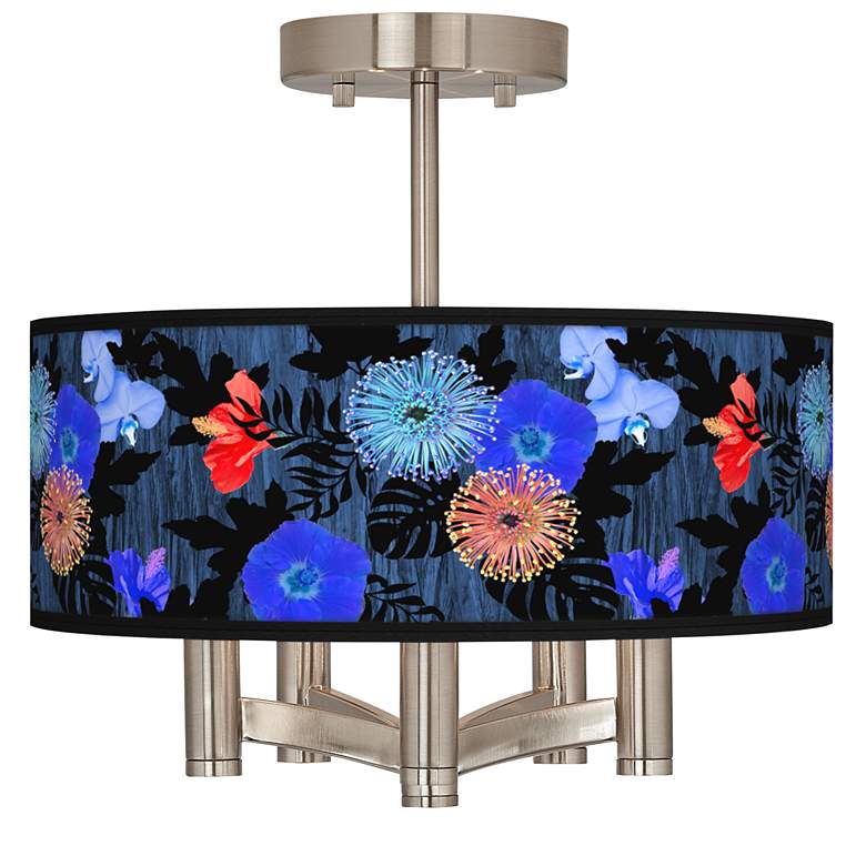 Image 1 Midnight Garden Ava 5-Light Nickel Ceiling Light