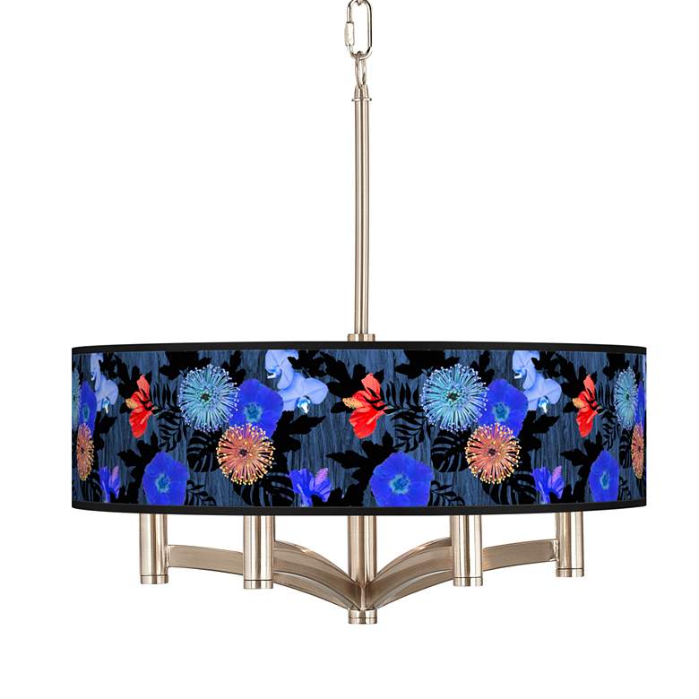 Image 1 Midnight Garden Ava 6-Light Nickel Pendant Chandelier