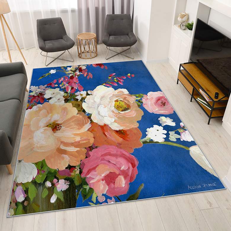 Image 1 Midnight Garden Flowers I TDA-PI326 8'x10' Rectangle Area Rug