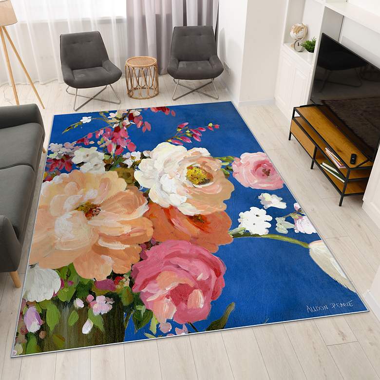 Image 3 Midnight Garden Flowers I TDA-PI326 8'x10' Rectangle Area Rug more views