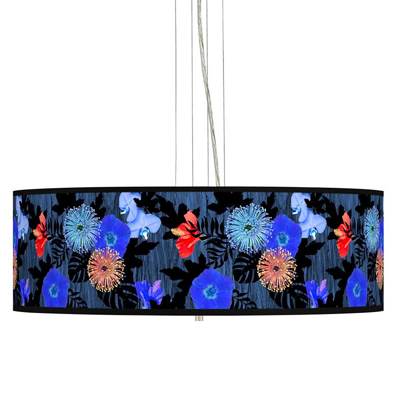 Image 1 Midnight Garden Giclee 24" Wide 4-Light Pendant Chandelier