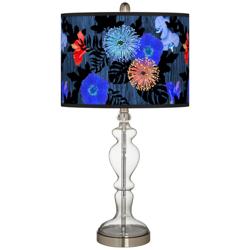 Midnight Garden Giclee Apothecary Clear Glass Table Lamp