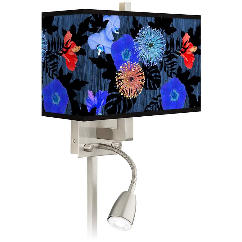 Image 1 Midnight Garden Giclee Glow LED Reading Light Plug-In Sconce