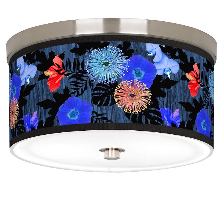 Image 1 Midnight Garden Giclee Nickel 10 1/4" Wide Ceiling Light