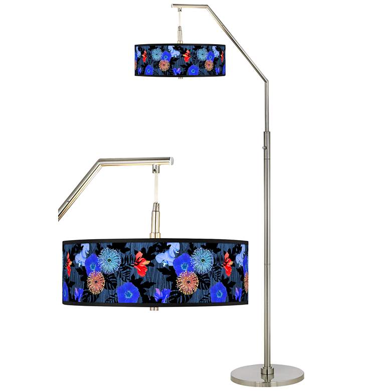 Image 1 Midnight Garden Giclee Shade Arc Floor Lamp