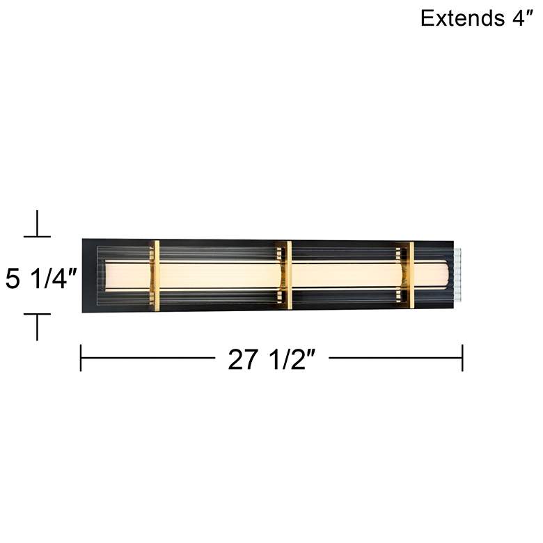 Image 3 Midnight Gold 27 1/2" Wide Black and Gold Modern LED Bath Light more views
