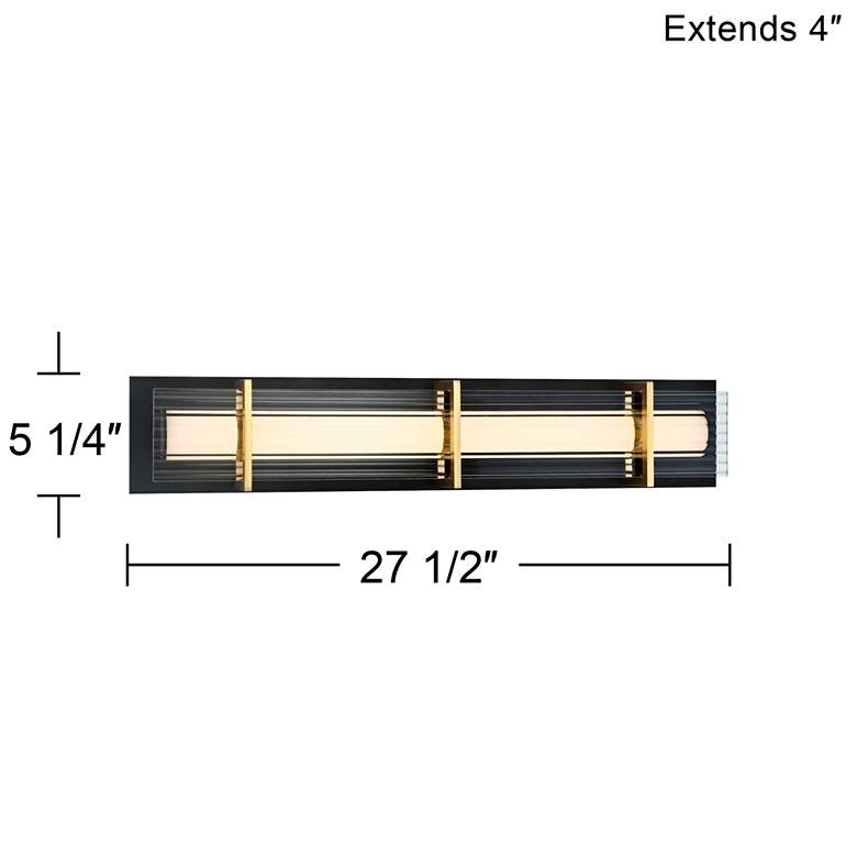 Image 3 Midnight Gold 27 1/2 inch Wide Black and Gold Modern LED Bath Light more views