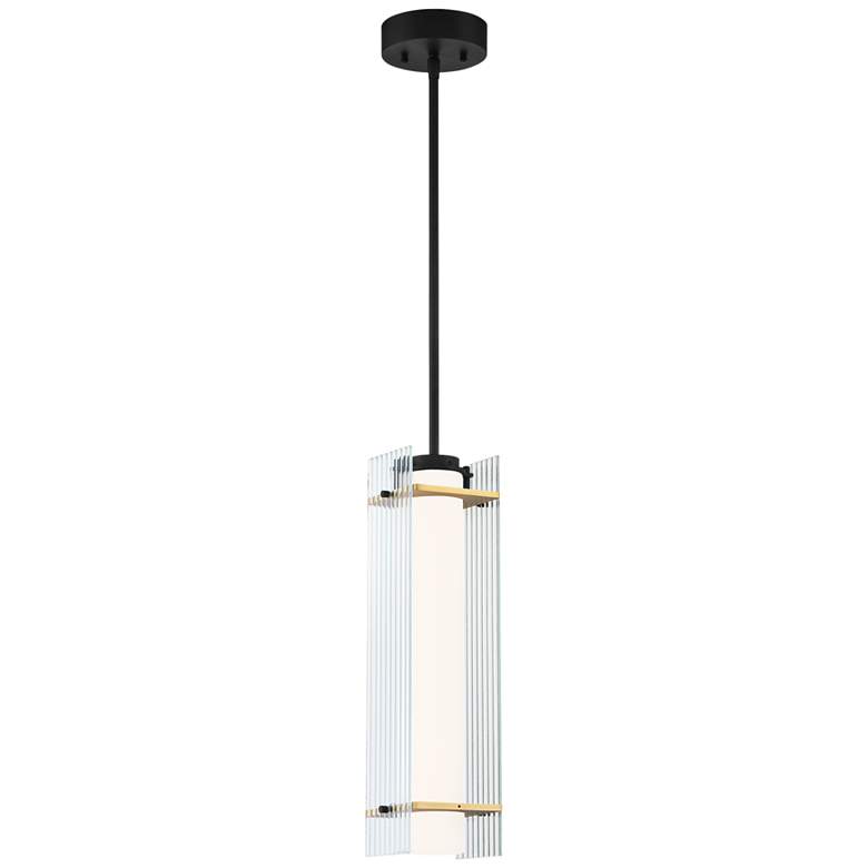 Image 2 Midnight Gold 5 1/2"W Sand Coal and Honey Gold LED Mini-Pendant