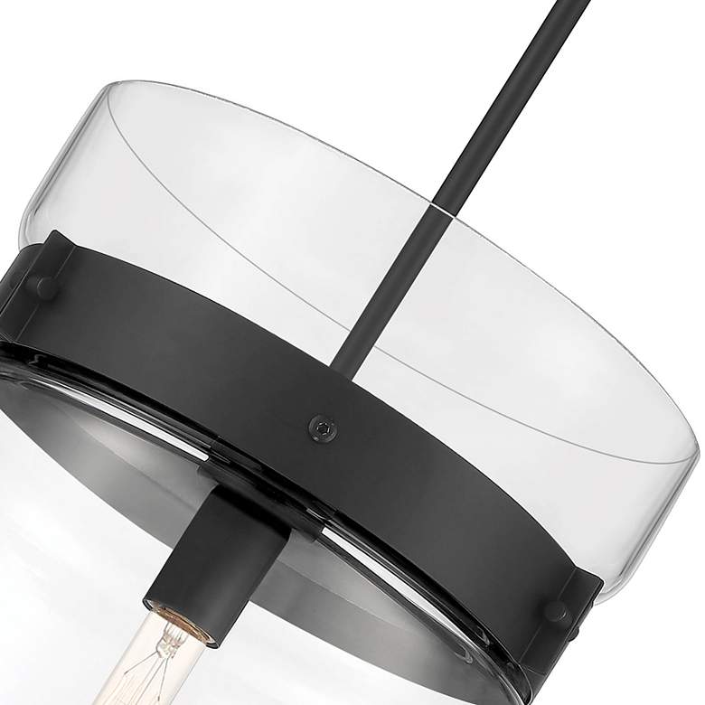 Image 3 Midnight LA 12" Wide Matte Black Mini Pendant w/ Clear Glass more views